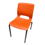 Orange Plastic Stackable Guest Chair – Durable Armless Design for Office or Classroom