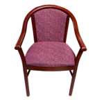 Wood Frame Guest Chair with Burgundy Upholstered Seat
