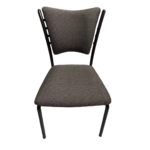 Brown Upholstered Office Guest Chair – Armless Design with Curved Backrest