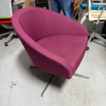 Plum Swivel Scoop Chair with Chrome Base - Modern Accent Seating