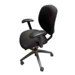 ALLSTILL Black Fabric Task Chair – Swivel Office Chair with Adjustable Height and Armrests