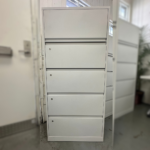 White 5-Drawer Lateral Filing Cabinet – Locking Metal File Storage for Office