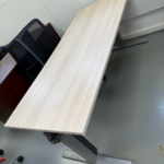 Light Wood Electric Height Adjustable Desk – Sit-Stand Office Table with Silver Base