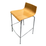 Modern Wooden Bar Stool with Chrome Frame – Sleek and Durable Seating